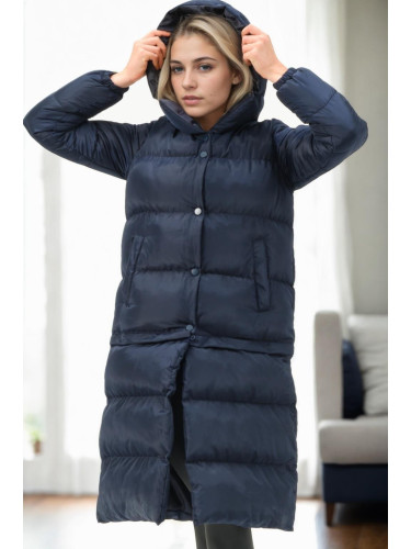Z9772 DEWBERRY SHORTENED WOMEN'S COAT-NAVY BLUE