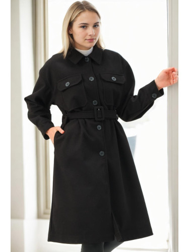Z9777 DEWBERRY WOMEN'S COAT-BLACK