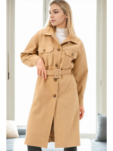 Z9777 DEWBERRY WOMEN'S COAT-CAMEL