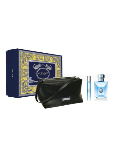 Versace Pour Homme комплект за мъже EDT тоалетна вода 100 ml + EDT 10 ml + несесер