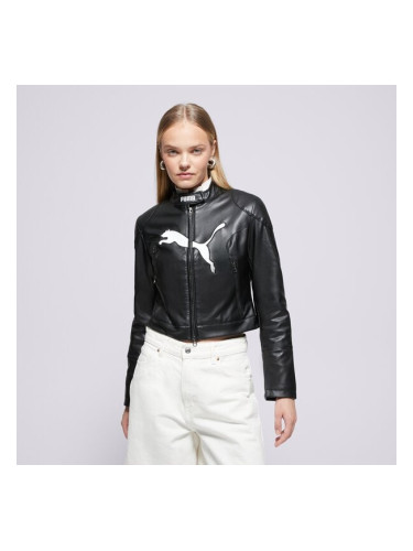 Puma Яке Future.puma.archive Pleather Racer Jacket дамски Дрехи Пролетно-есенни якета 632170 01 Черен