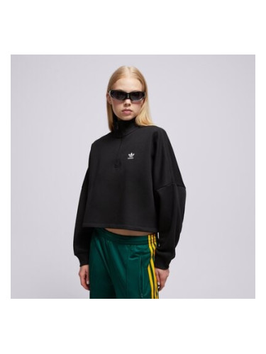 Adidas Суитчър Със Закопчаване Ess Half Zip Fl дамски Дрехи Суичъри IW0951 Черен