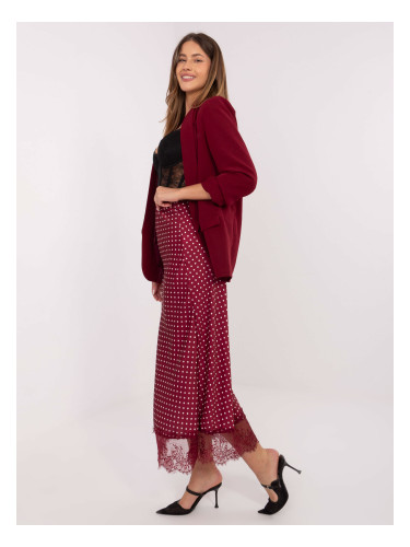 Бордо макси пола с дантела