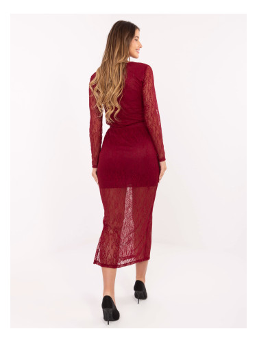 Бордо дантелена макси пола
