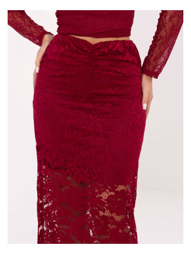 Бордо дантелена макси пола