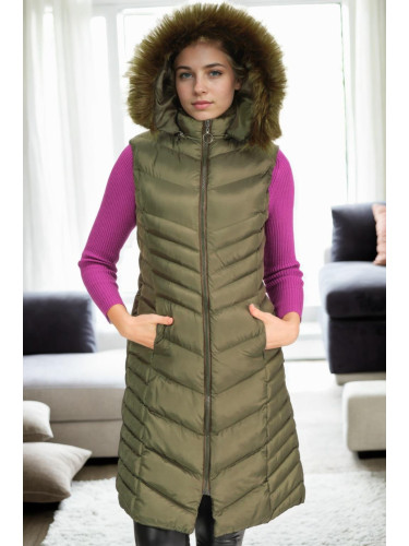 Z9725 DEWBERRY WOMEN'S VEST-KHAKI