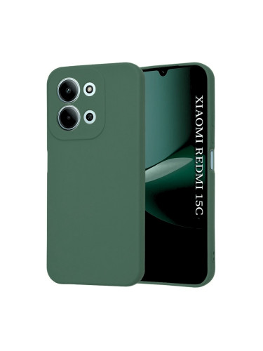 Силиконов кейс iPaky матиран, За Xiaomi Redmi 15C, Тъмнозелен