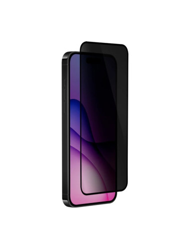 Стъклен протектор за дисплей OG Premium Privacy с цяло лепило, За iPhone 17 (6.3), Черен