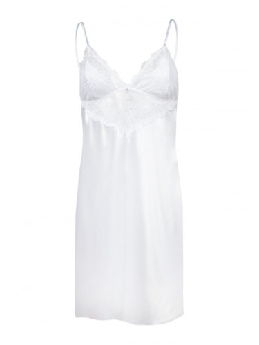 Сатенена нощница с тънки презрамки в бял цвят FRANCES