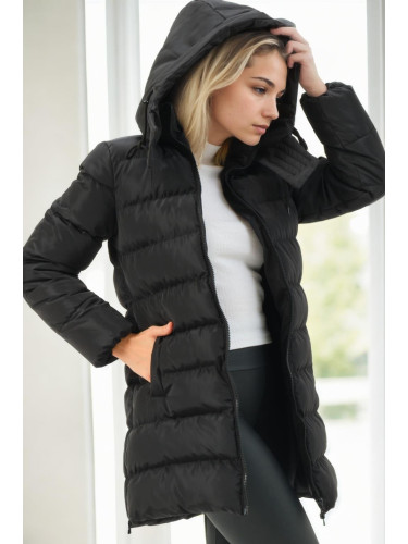 Z9770 DEWBERRY WOMEN'S COAT-BLACK-BLACK