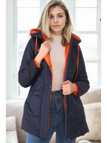 Z9660 DEWBERRY WOMEN'S COAT-NAVY BLUE