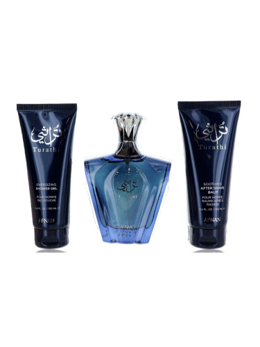 Afnan Turathi Blue Комплект за мъже EDP Парфюм 100 ml Афтършейв балсам 100 ml Душ гел 100 ml