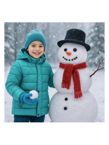 Детско зимно яке за момче с качулка в мента