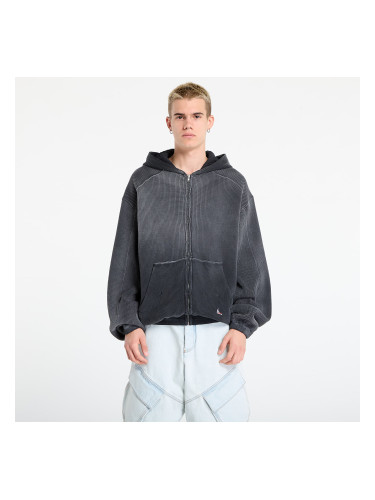 Суитшърт ROA Bee Sun Faded Waffle Zip Up Hoodie Black XL