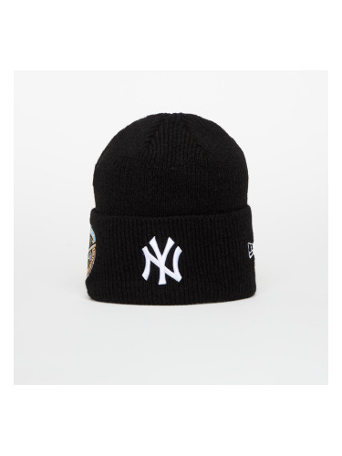 Шапка New Era Knit Medium MLB Ws Beanie New York Yankees Black/ White Universal