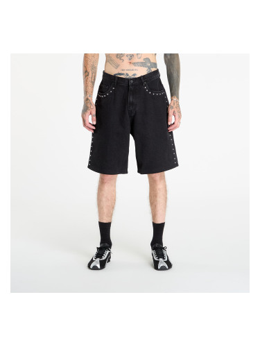 Къси панталони PLEASURES Daft Club Lucky Studded Jorts Black 28
