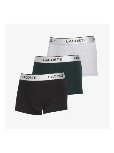 Боксерки LACOSTE Trunks Underwear Silver Chine/ Sinople-Black M