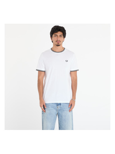 Тениска FRED PERRY Twin Tipped T-Shirt White XL