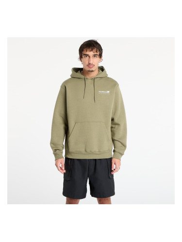 Суитшърт New Balance Linear Graphic Fleece Hoodie Dark Olive L