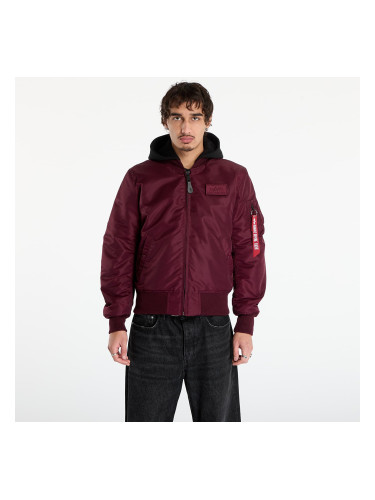 Яке Alpha Industries MA-1 Zip Hood Backprint Dark Cherry XL