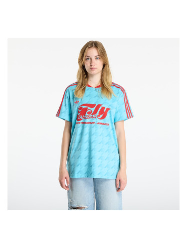 Тениска adidas Graphic Football Allover Print Jersey Blue Glow/ Grey Six S