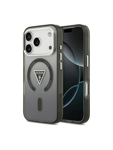 Оригинален кейс Guess IML Gradient Triangle Logo, За iPhone 17 Pro Max (6.9), Черен