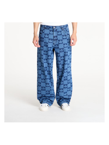 Дънки adidas Monogram All Over Print Regular Denim Pants Indigo Denim 32