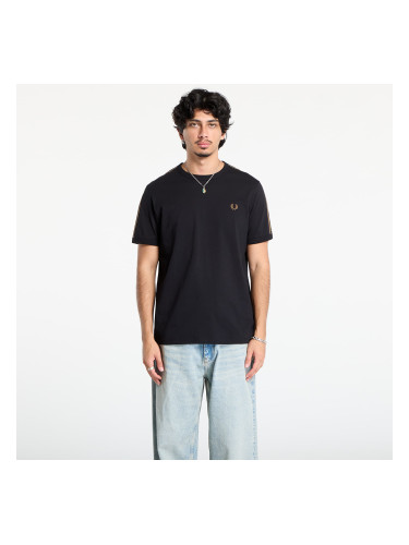 Тениска FRED PERRY Contrast Tape Ringer T-Shirt Black/ Shadedston L