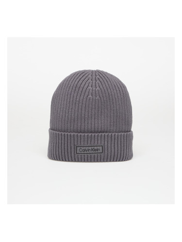 Шапка Calvin Klein Patch Chunky Rib Cot Hat Grey Universal