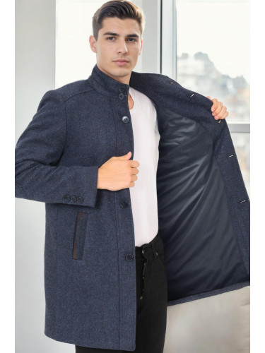 PLT9386 DEWBERRY MEN'S COAT-DIAGONAL NAVY BLUE