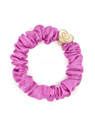 By Eloise London Silk Scrunchie Gold Heart Ластик за коса за жени 1 бр Нюанс Bubblegum Pink