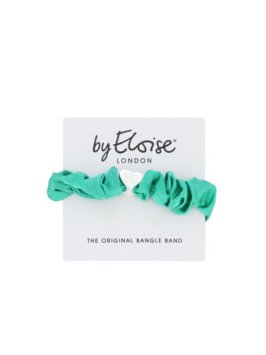 By Eloise London Silk Scrunchie Silver Heart Ластик за коса за жени 1 бр Нюанс Jungle Green