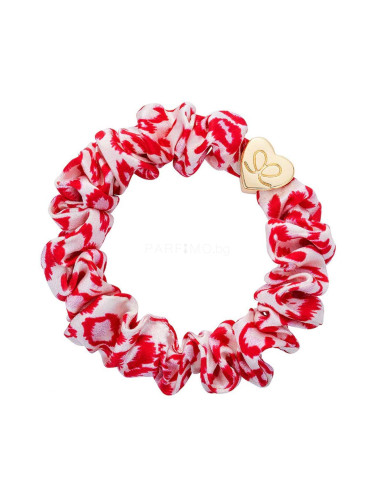 By Eloise London Silk Scrunchie Gold Heart Ластик за коса за жени 1 бр Нюанс Red Leopard