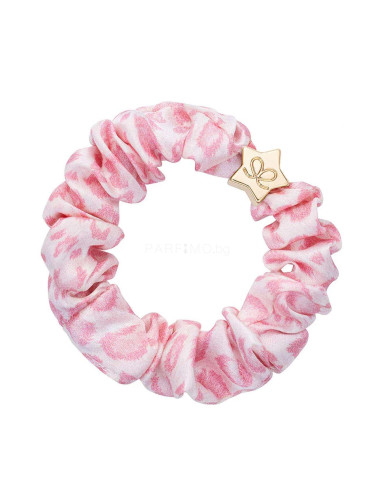 By Eloise London Silk Scrunchie Gold Star Ластик за коса за жени 1 бр Нюанс Pink Leopard
