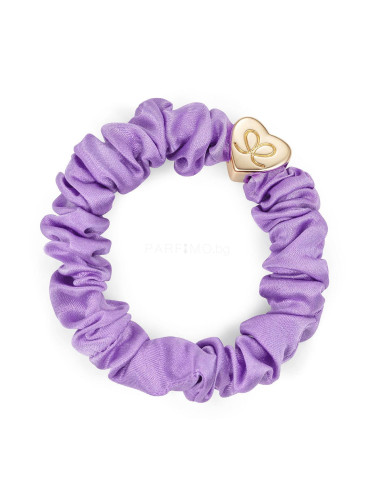 By Eloise London Silk Scrunchie Gold Heart Ластик за коса за жени 1 бр Нюанс Lilac