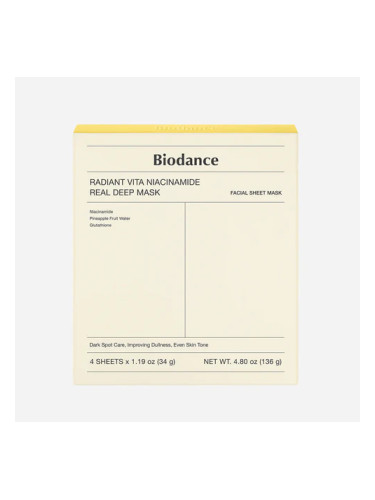 BIODANCE | Radiant Vita Niacinamide Real Deep Mask, 34 g
