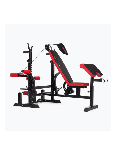 Тренировъчна пейка TREXO BenchFit Max със стойка и молитвен лост черна