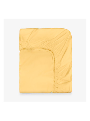 Чаршаф с ластик НЮАНСИ ЖЪЛТО, 100% памук ранфорс, 120/200/30 см