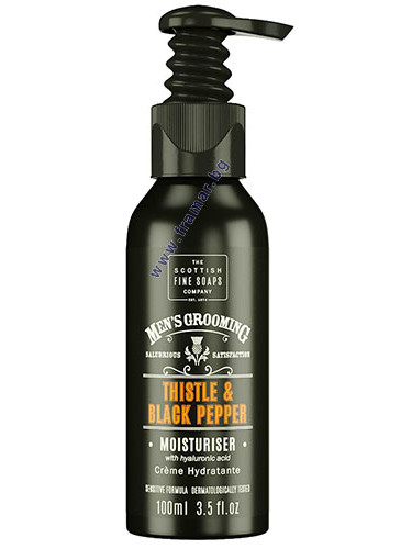 СКОТИШ ФАЙН БЯЛ ТРЪН И ЧЕРЕН ПИПЕР КРЕМ ЗА ЛИЦЕ ЗА МЪЖЕ С ПОМПА 100 мл