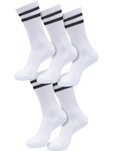 Double Stripe Socks 5-Pack white/black