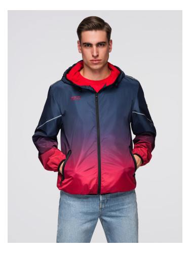 Men's ombre sports jacket with reflectors and fleece lining
