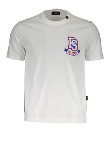 PLEIN SPORT WHITE MEN'S SHORT SLEEVE T-SHIRT