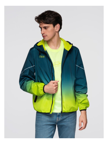 Men's ombre sports jacket with reflectors and fleece lining