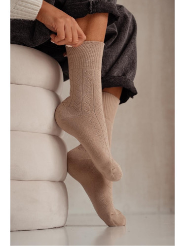 Milena Дамски чорапи Фротие Зигзаг Бежови