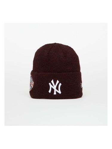 Шапка New Era Knit Medium MLB Ws Beanie New York Yankees Frosted Burgundy/ White Universal