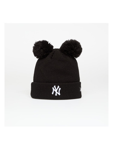 Шапка New Era New York Yankees Womens MLB Double Pom Cuff Knit Beanie Hat Black Universal