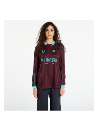 Фланелка Nike Sportswear Women's Long-Sleeve Jersey Top Burgundy Crush/ Baltic Blue XS