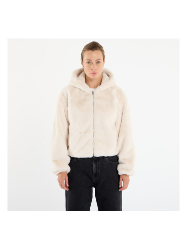 Суитшърт Urban Classics Ladies Full Zip Faux Fur Hoodie White Sand L