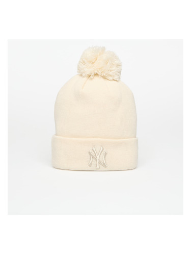 Шапка New Era Knit Medium Wmns MLB Metallic Bobble Beanie New York Yankees Light Cream Universal