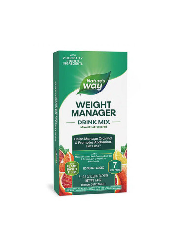 Weight Manager Drink Mix (формула за контрол на теглото) 7 сашета с плодов вкус | Nature’s Way